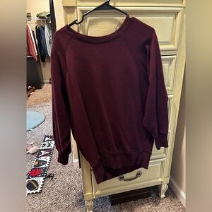 Aerie burgundy Crew Neck Sweatshirt